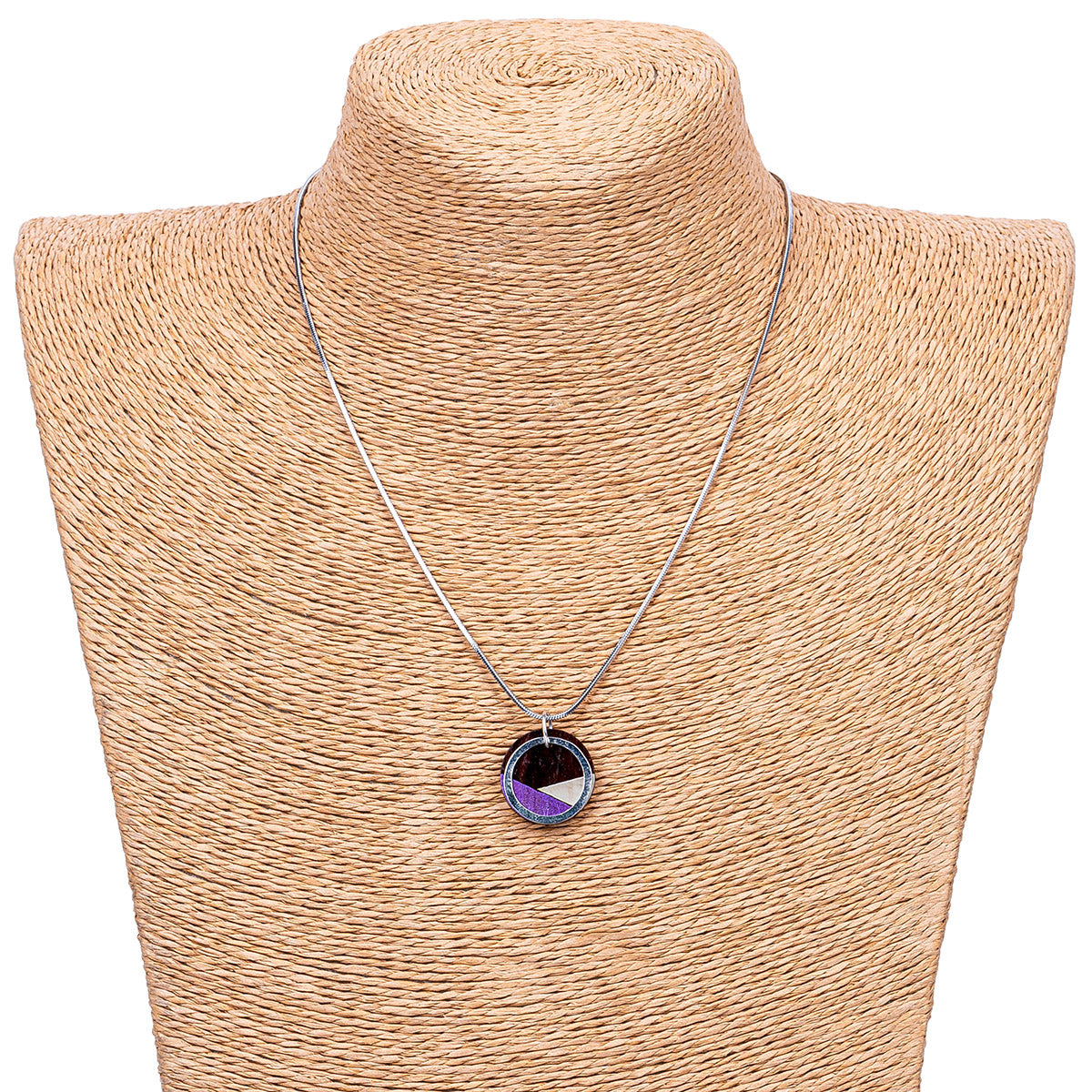 Conture Recycled Wood Silver Necklace (6 Colours available) by Paguro Upcycle