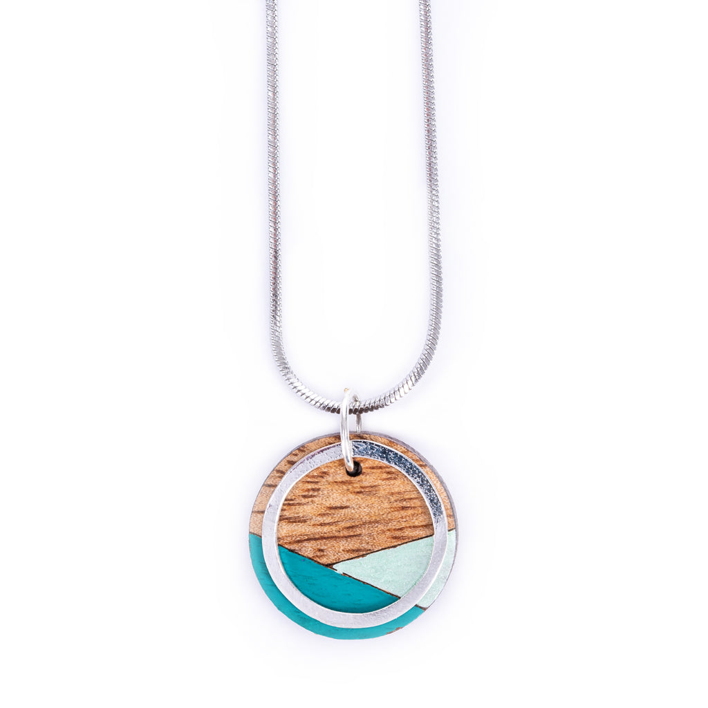 Conture Recycled Wood Silver Necklace (6 Colours available) by Paguro Upcycle