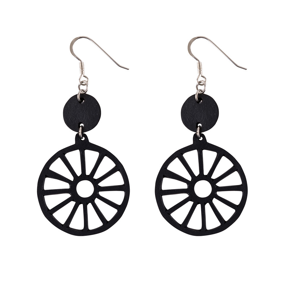 Water Wheel Upcycled Rubber Earrings by Paguro Upcycle